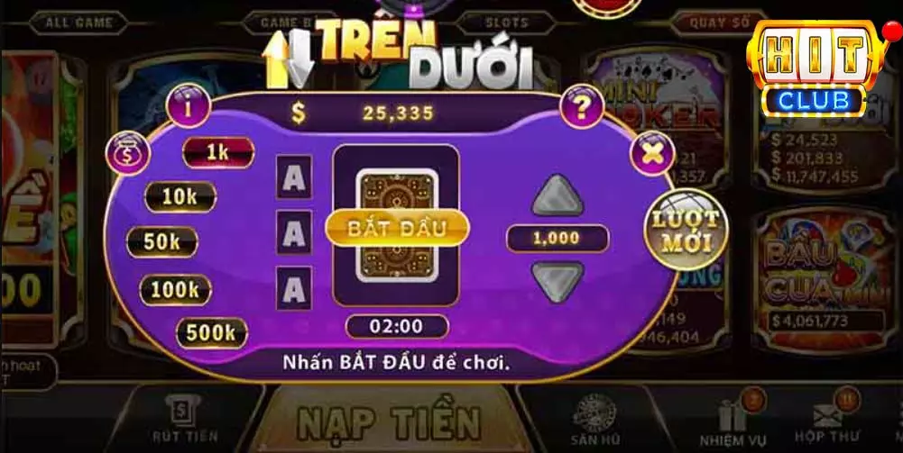 Trên Dưới tại cổng game Hit Club